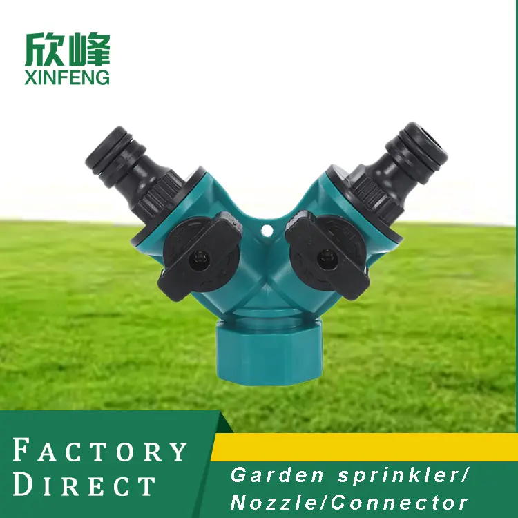 3-way Y-shape Shunt Adapter Garden Hose Adapter Connector Splitter with Nipple Quick