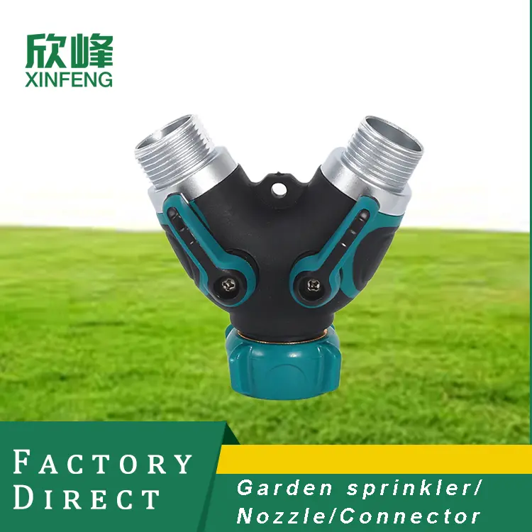 Heavy Duty Metal 3/4'' Water Faucet Splitter 2 Way Y Hose Connector Adpater