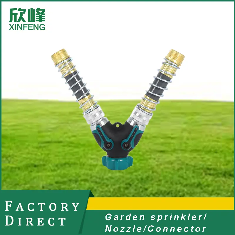 Hose Adapter Metal Good Sealing Easy Grip Heavy Duty Hose Splitter for Irrigation for Garden Lawn
